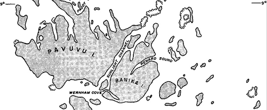 Map of the Russell Islands during the WWII