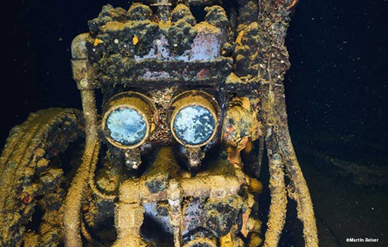 Diving inside the Fujikawa maru in Truk Lagoon