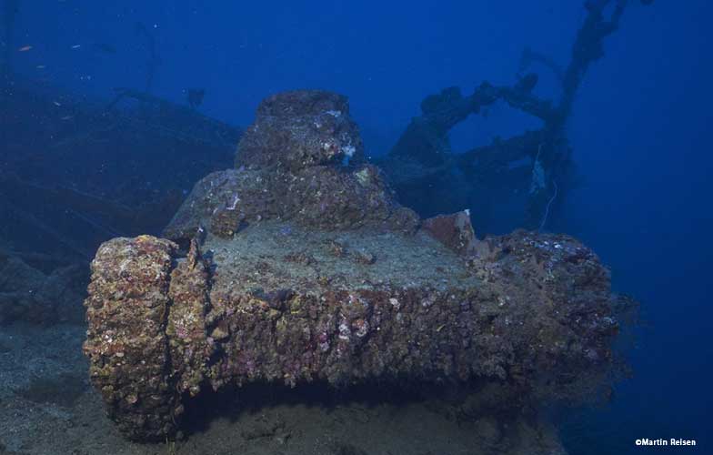 Tank on San Francisco Maru in Truk Lagoon